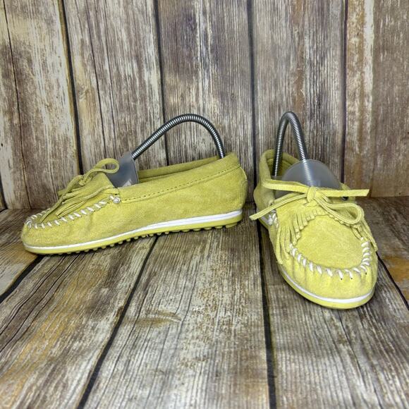 Minnetonka Kilty Plus Leather Lemon Sorbet Colorful Moccasin Womens Sz 6.5 - Picture 1 of 8